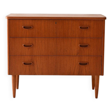 Scandinavian chest of drawers with three teak drawers from the 1960s.