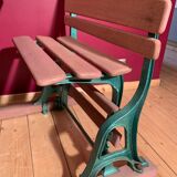 Cast iron and wood school desk