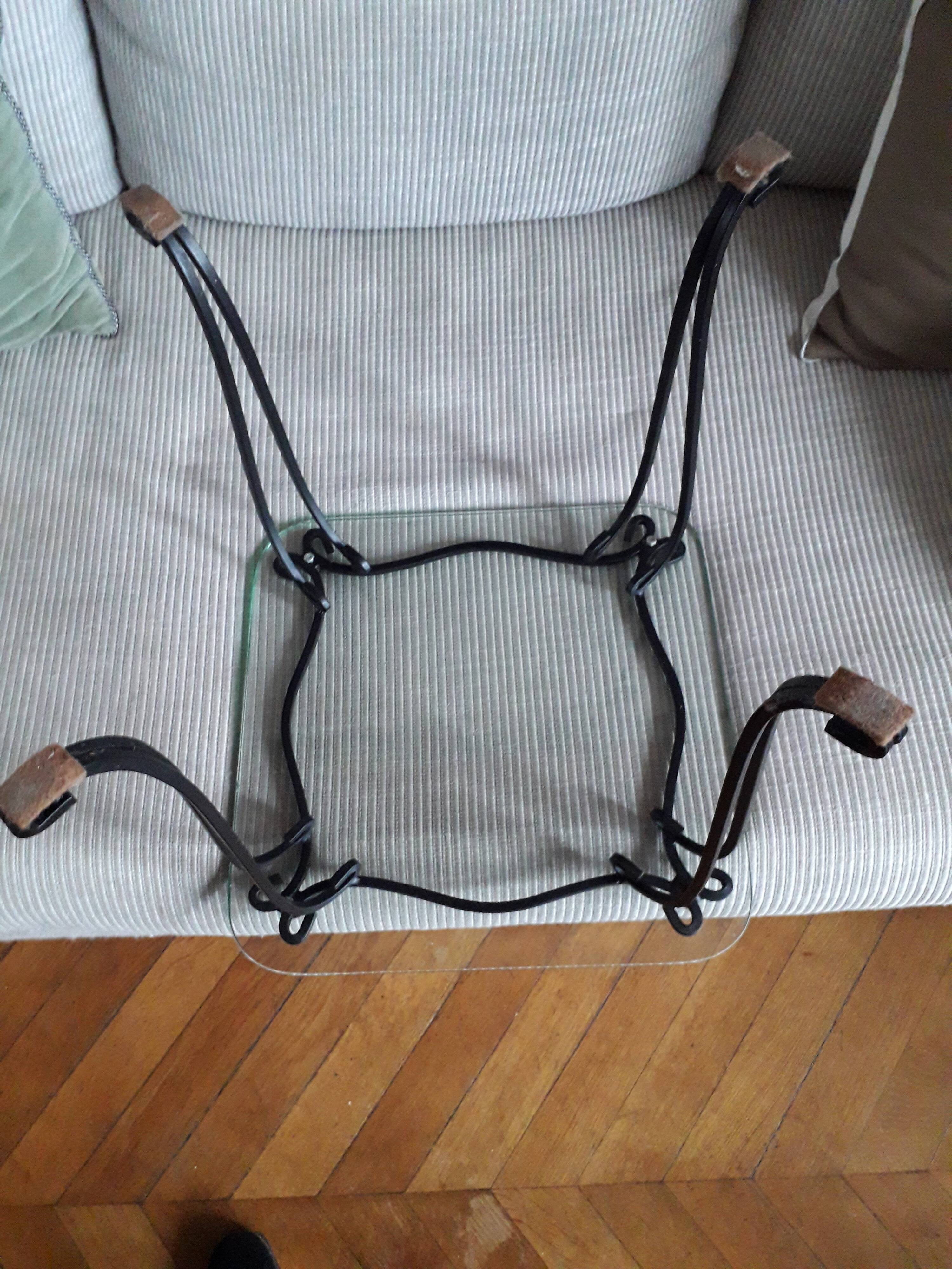 Table basse des années 50 en fer forgé