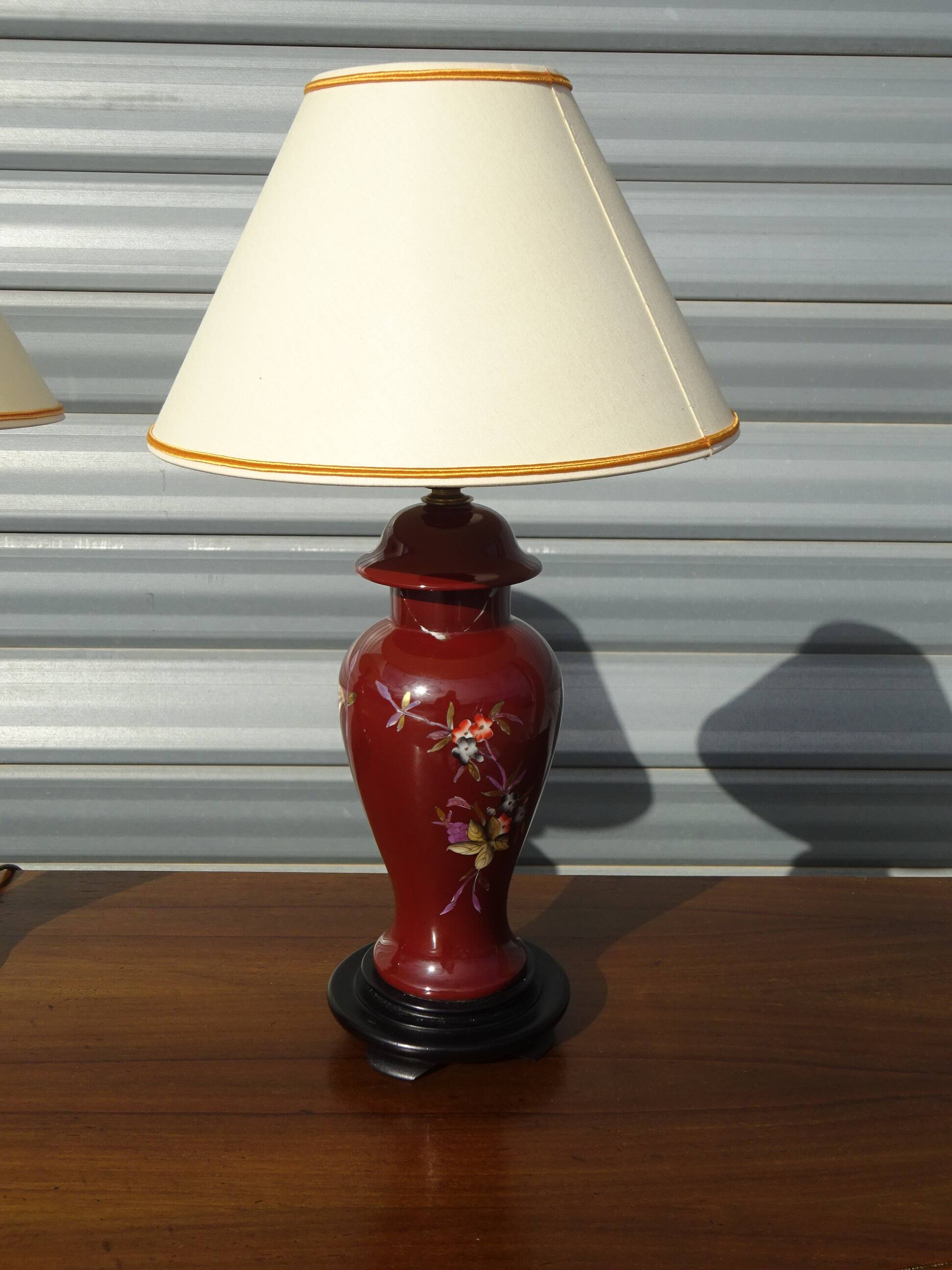pair of bedside lamps in Limoges porcelain