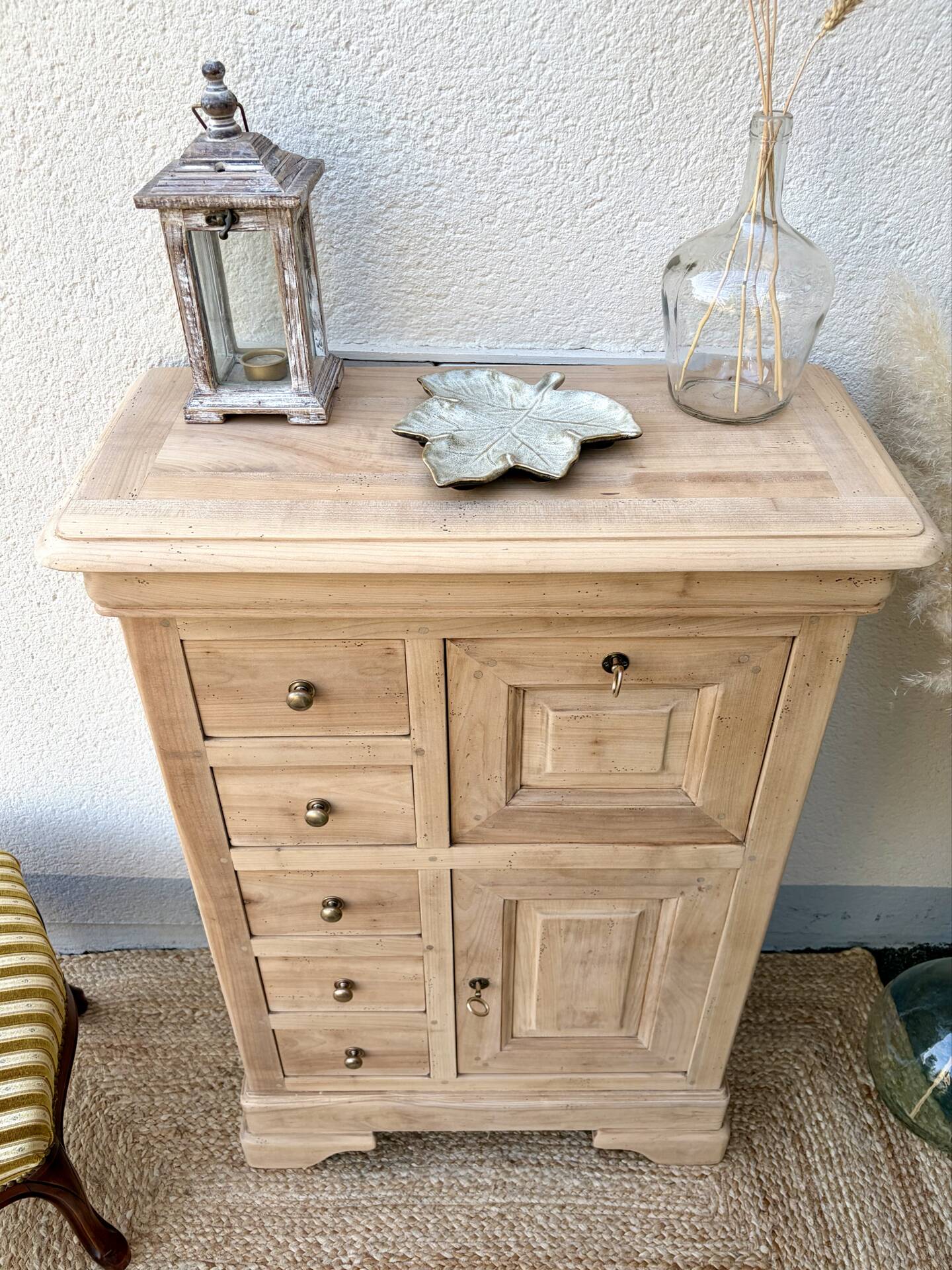 Small raw wood secretary