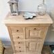 Small raw wood secretary