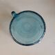 Large 2L pitcher in blue bubble glass