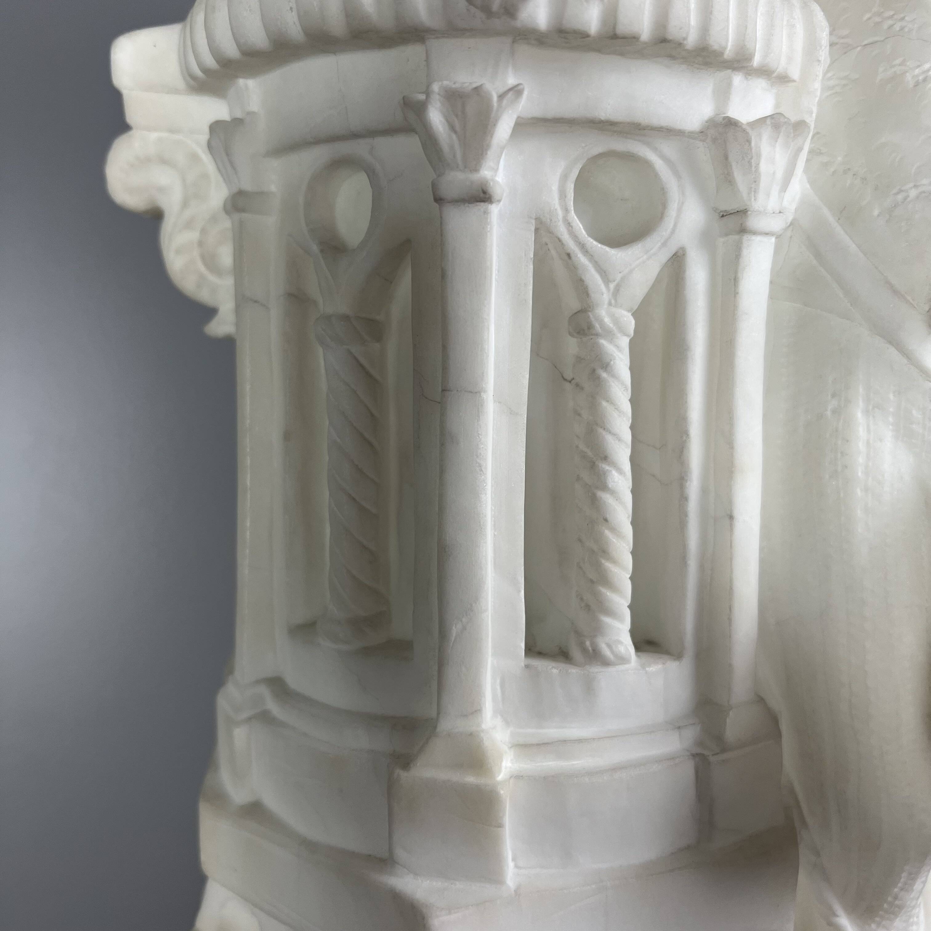 Large Romantic Alabaster Sculpture, Italy, late 19th century, Romeo and Juliet