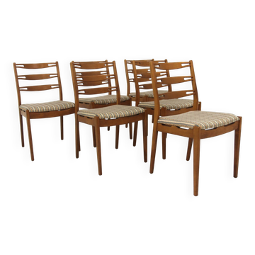 Set of 6 Scandinavian beech chairs, Sweden, 1960.