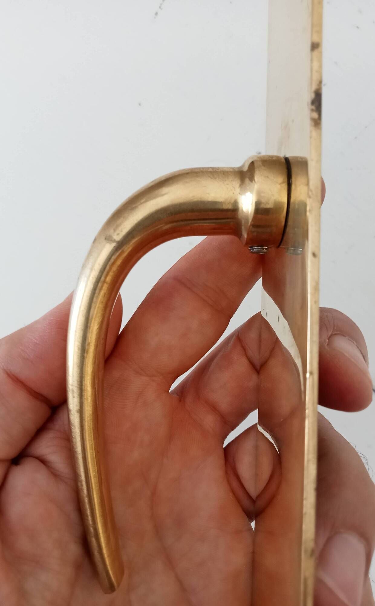 Pair of solid brass door handles