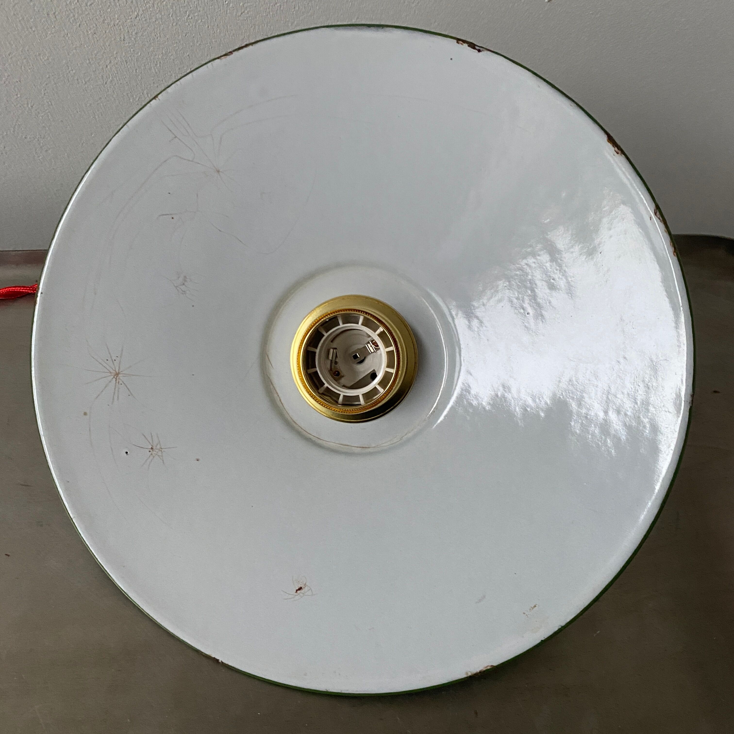 Lot 2 suspensions emaillees vintage 24,5 cm