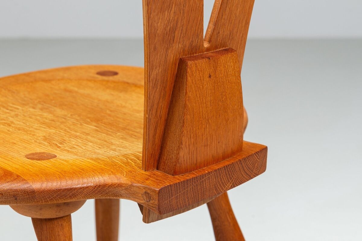 Set of four Scandinavian dining chairs in oak Denmark 1960