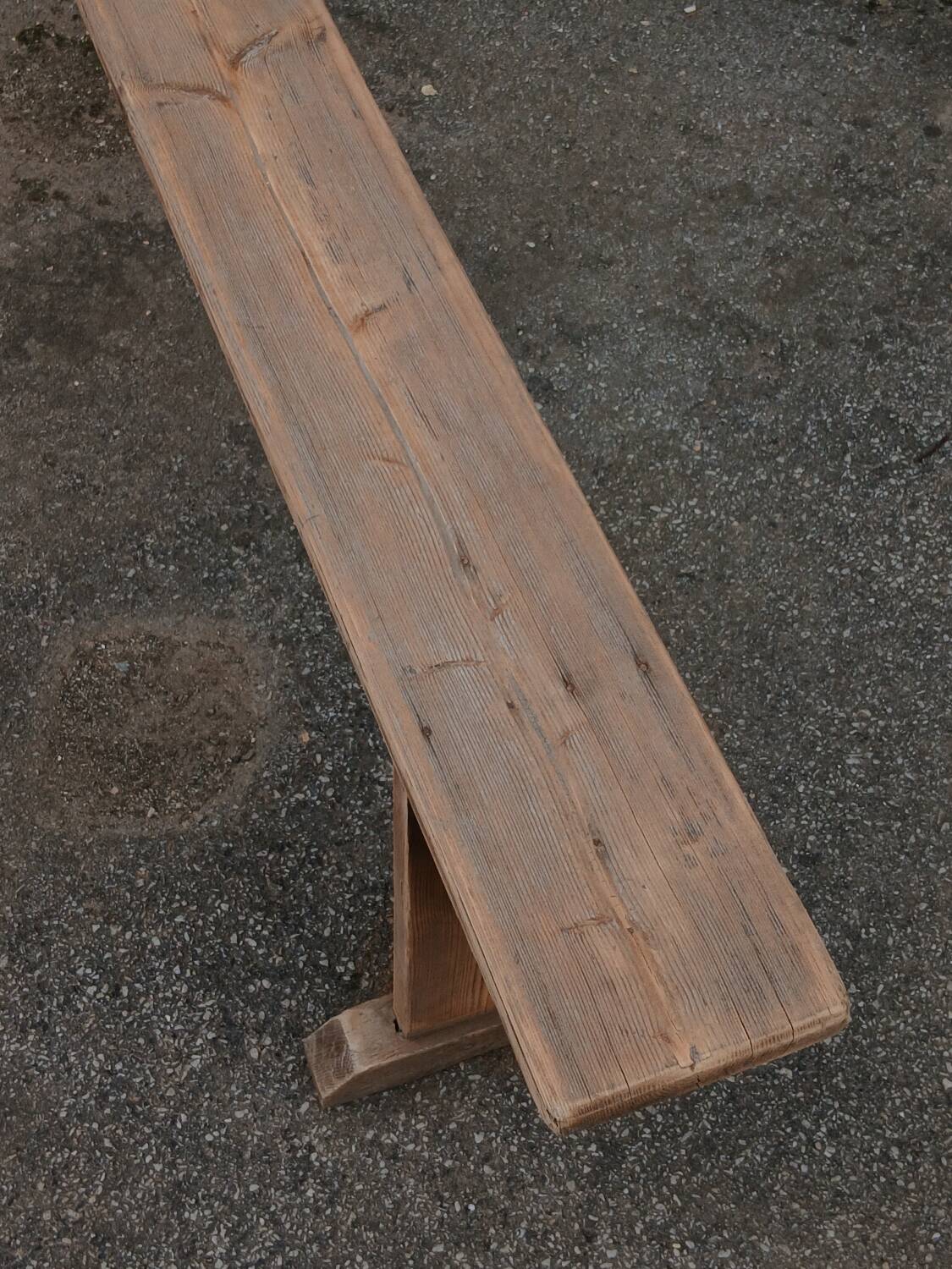 Antique pine farmhouse bench, 200 cm