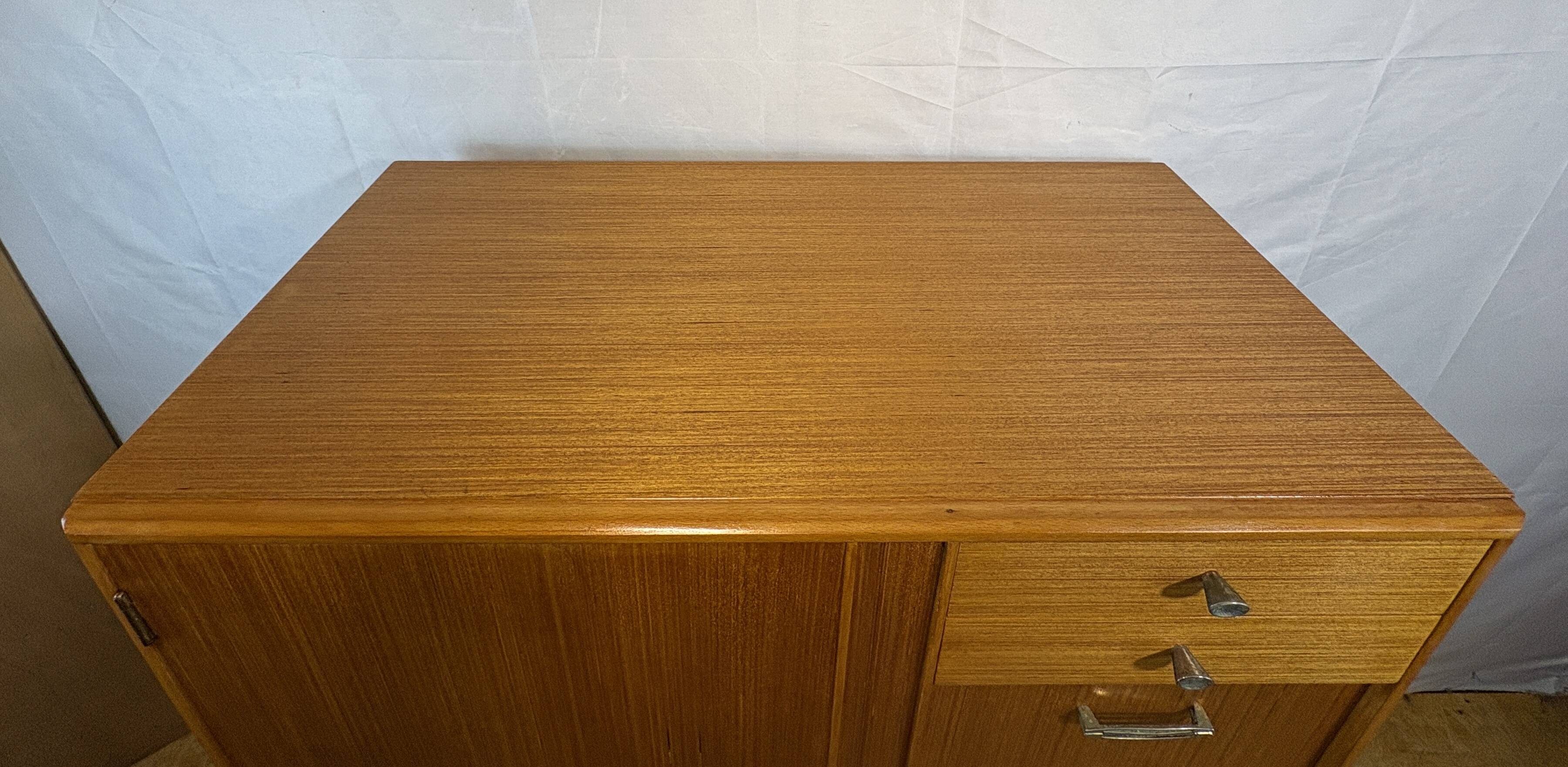 Mid Century Retro Teak Gentleman’s / Bachelor Wardrobe by Remploy 1960
