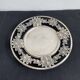 Vintage, round dish, silver metal, stylized leaf and rose decoration, French work, France