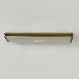 Vintage XL wall light, matte gold metal and perspex, France, 1960.