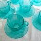 Mint green tea or coffee cups