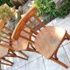 Suite of four foot bistro chairs with hoops / vintage 40s-50s