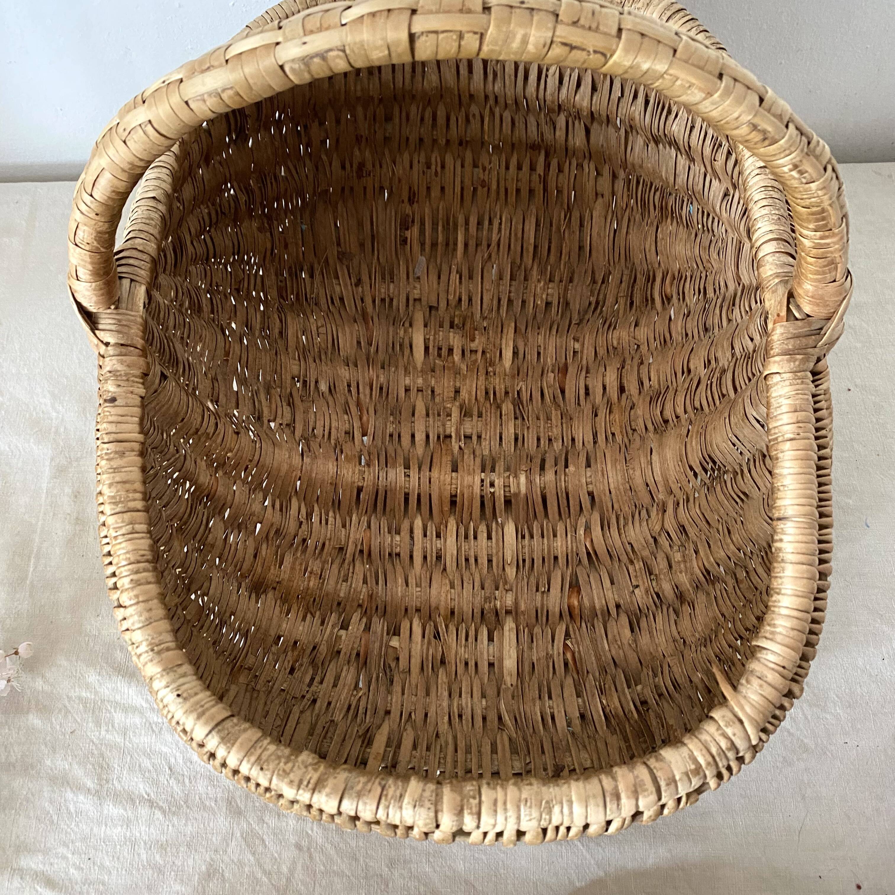 Vintage woven wicker basket