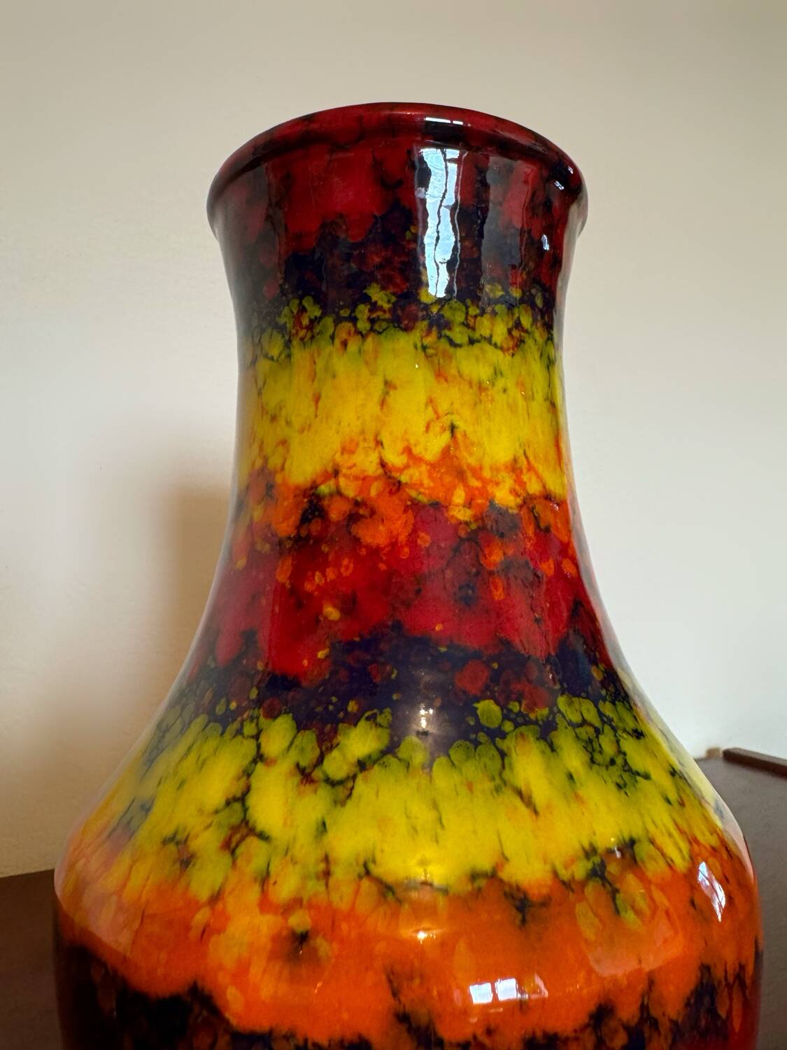 Multicolored ceramic vase from the 60s
