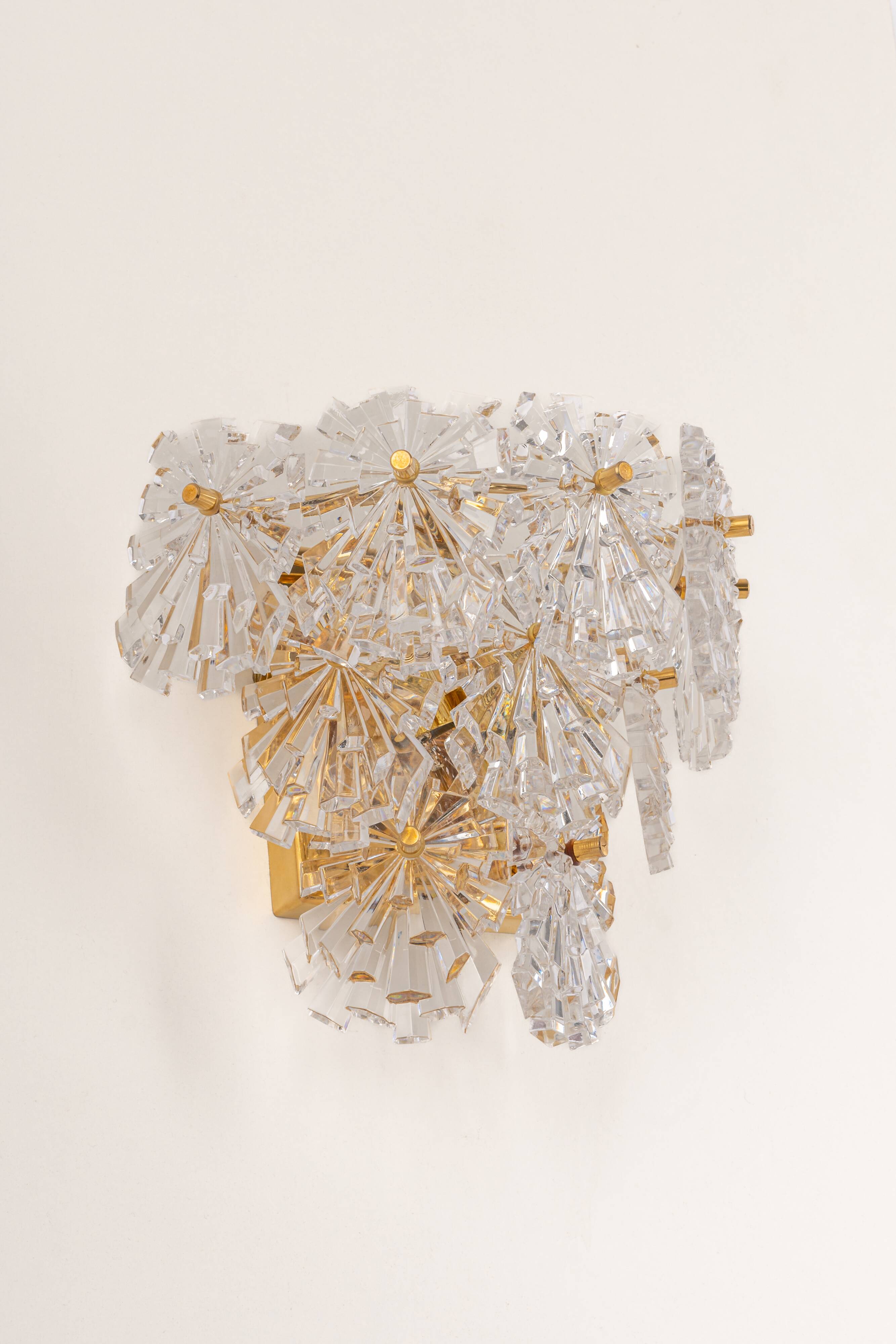 Wonderful Pair of Crystal Sconces by Kinkeldey, Germany, 1970s
