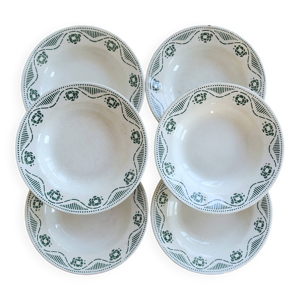 6 assiettes creuses terre