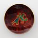 Vintage 1970s Walter Lochmuller Abstract Birds Cloisonne Red Enamel Dish