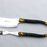Laguiole cheese set cleaver and fork