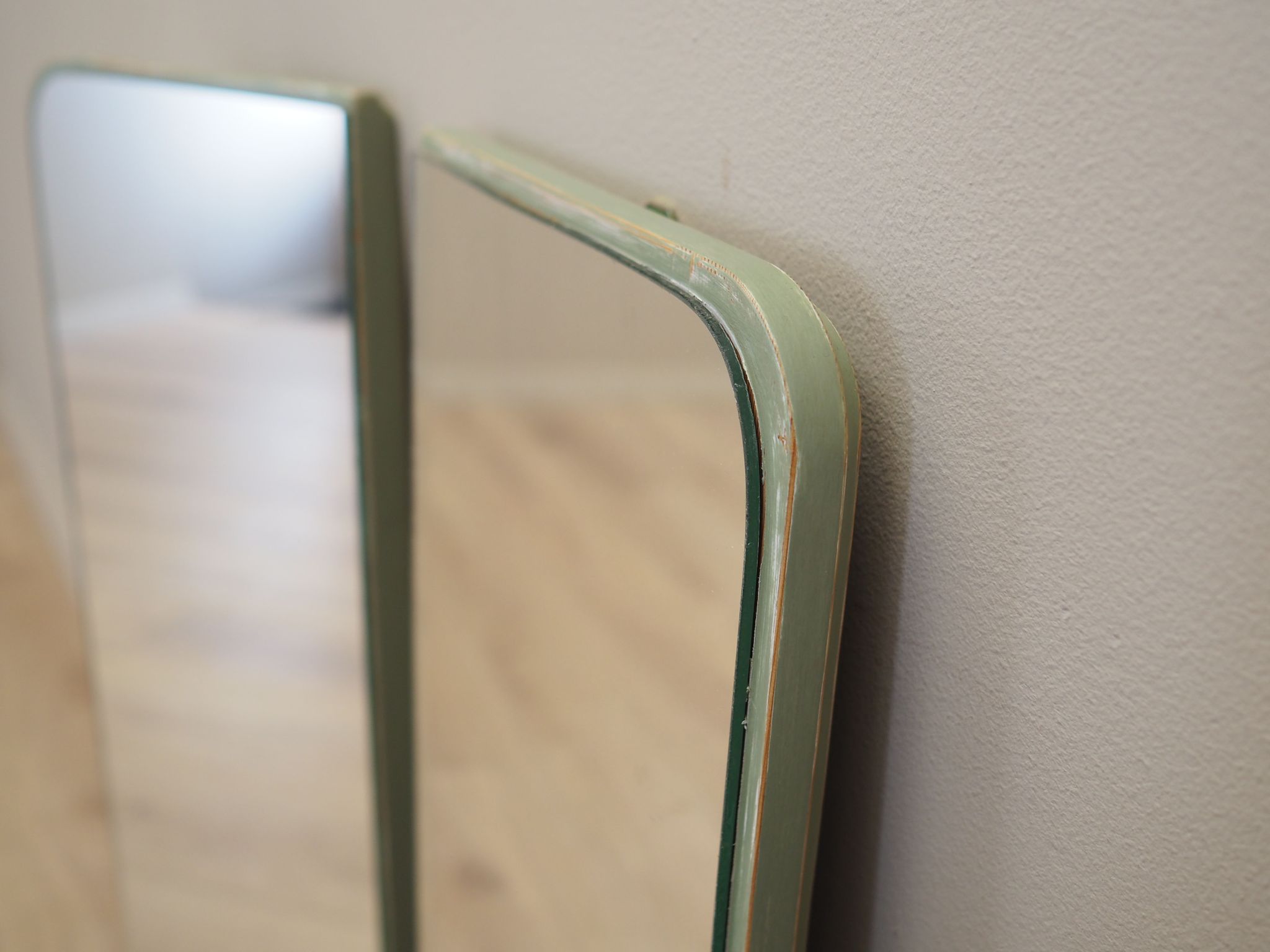 Set of two mirrors in pine frame 1970s Denmark