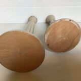 Pair of painted wooden candlesticks