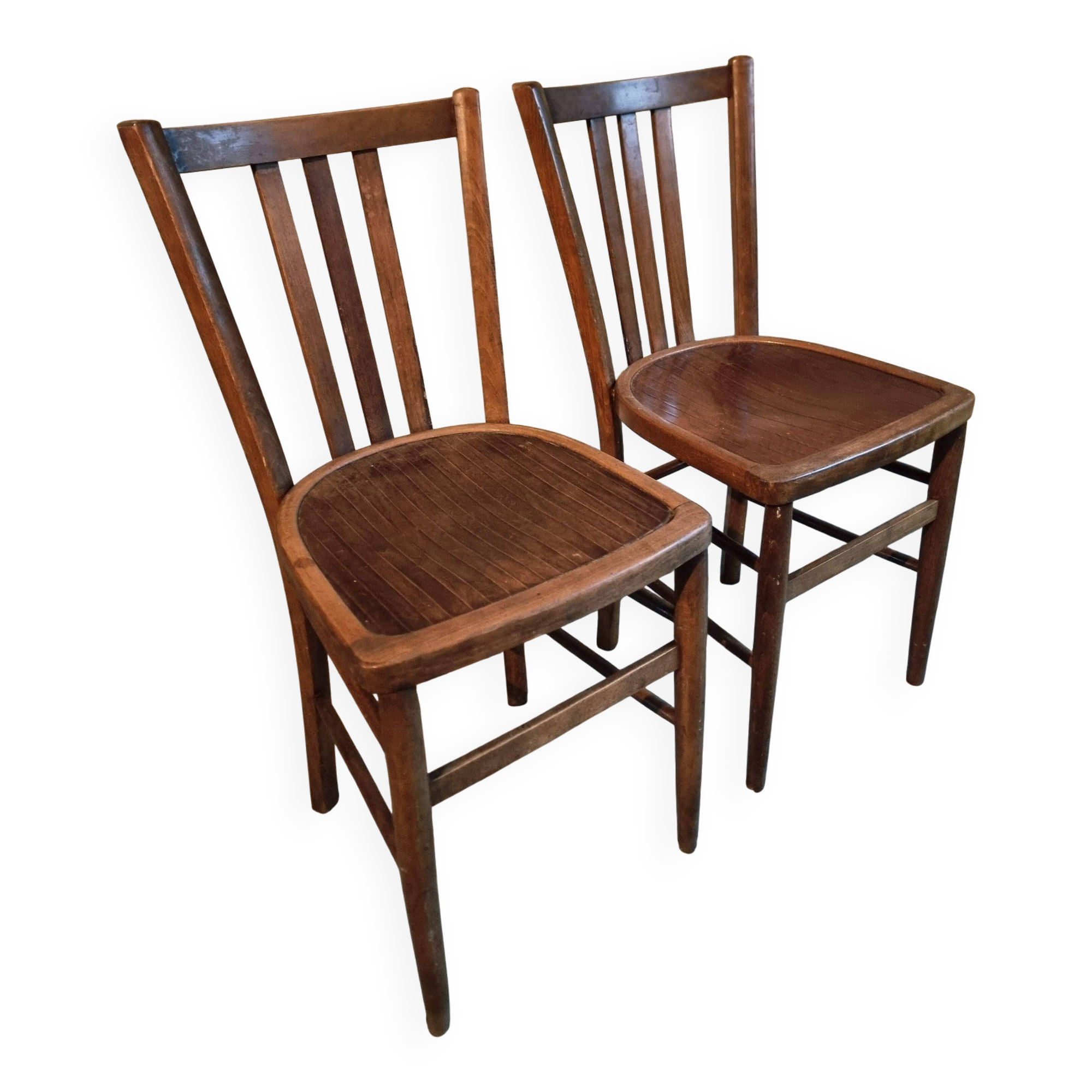 Pair of Luterma beechwood bistro chairs, early 20th century – Made in Estonia
