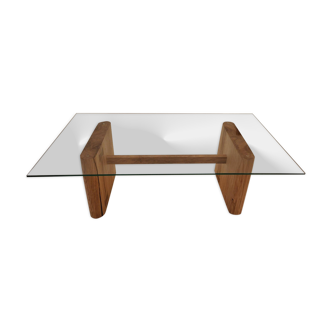 Table basse design massif verre