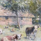 Normandy cows signed Merlet
