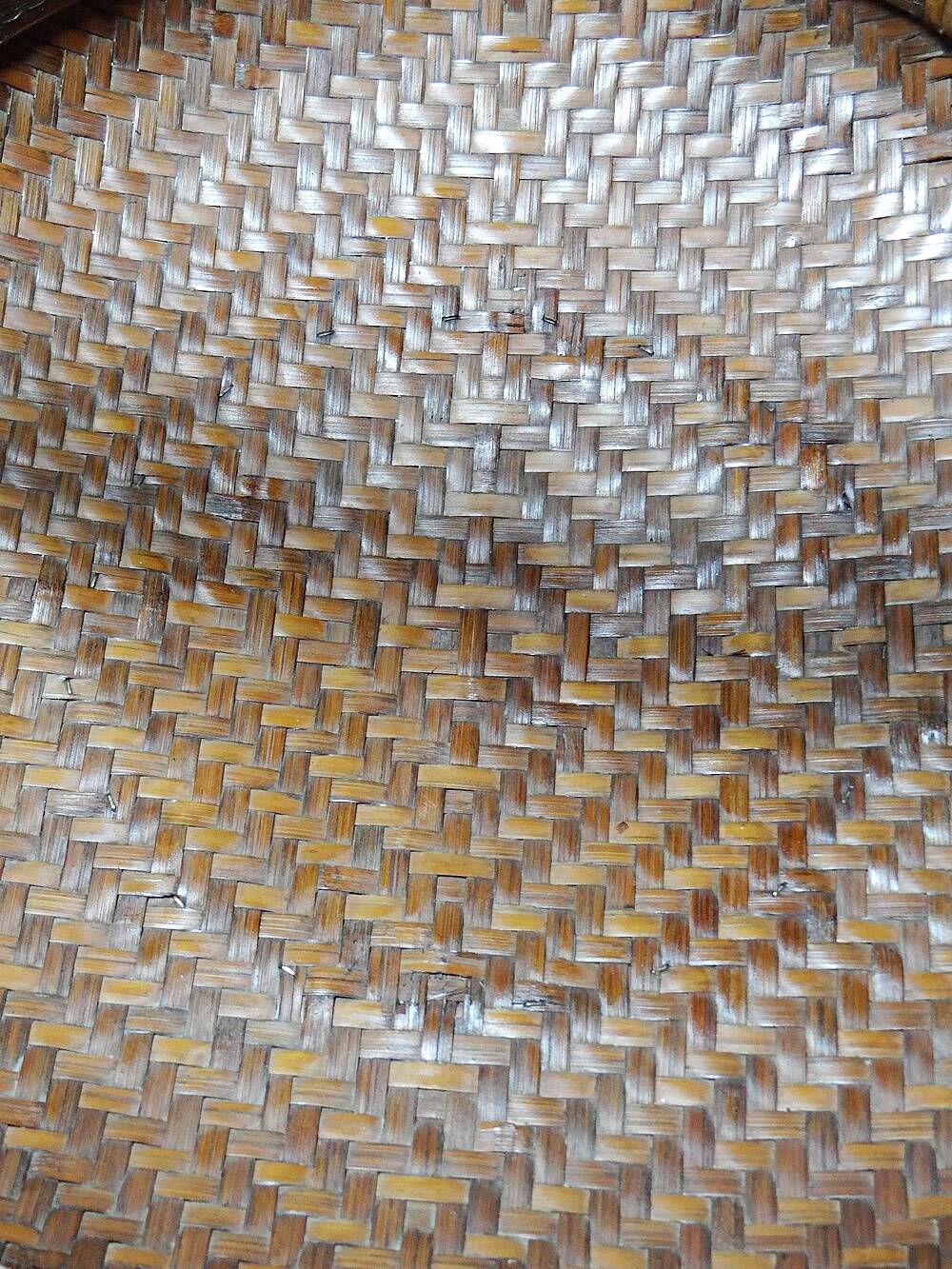 Large Vintage Asian Bamboo Offering Basket 1920–1950