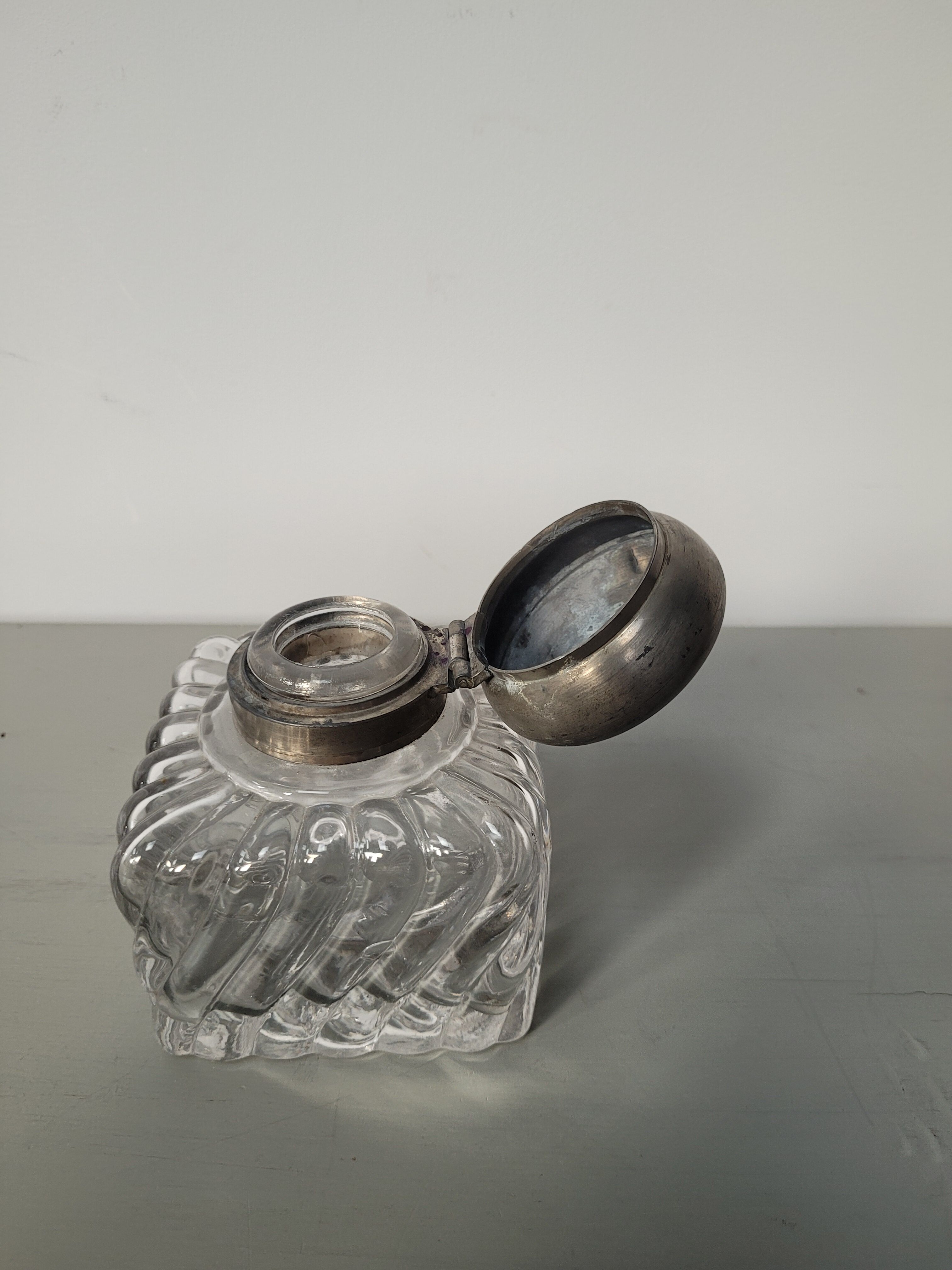 Old glass inkwell