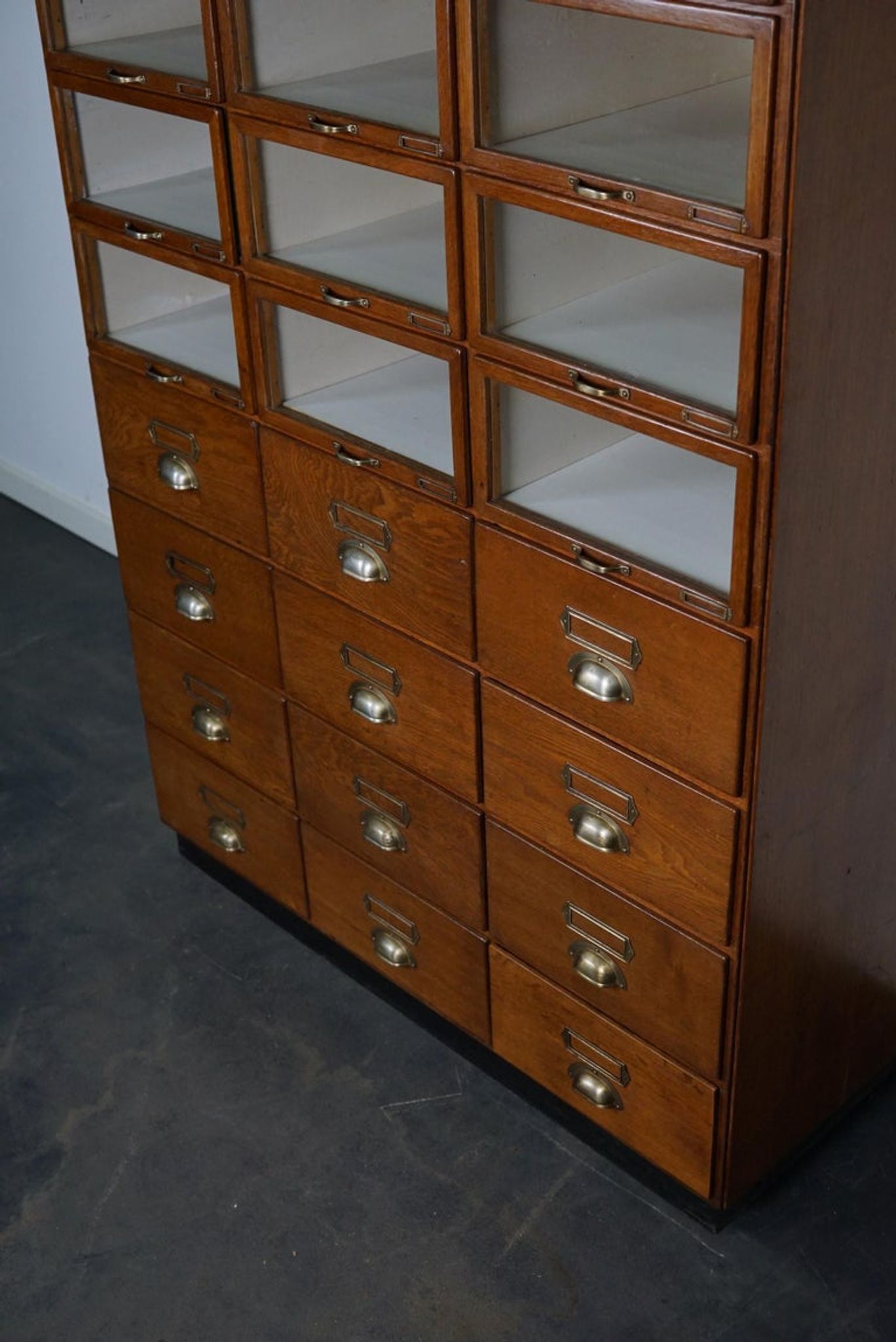 Vintage oak haberdashery shop furniture, Netherlands, 1930s