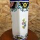 Old hexagonal vase v v carraresi ceramic white decoration flowers vintage