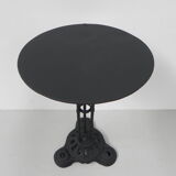 Steel bistro table on cast iron base