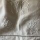 Linge ancien, drap brodé, monogramme MB
