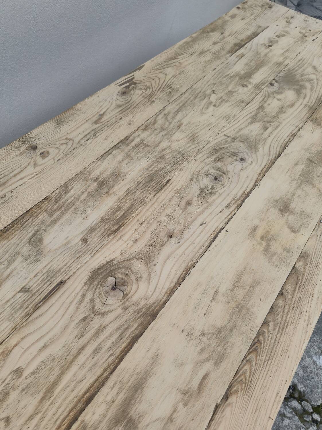 Rustic farmhouse table in fir, 1900