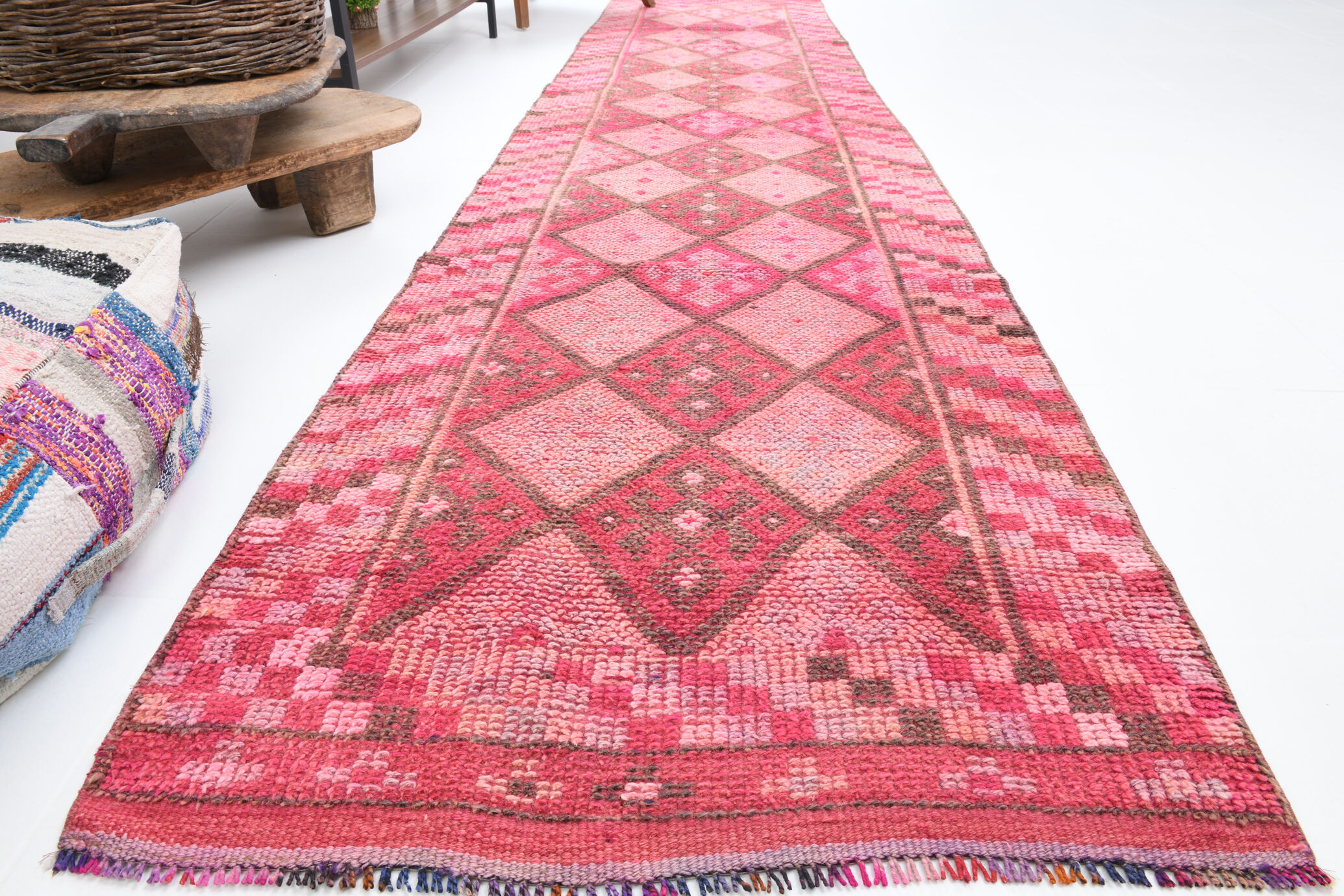 3x12 pink vintage runner rug
