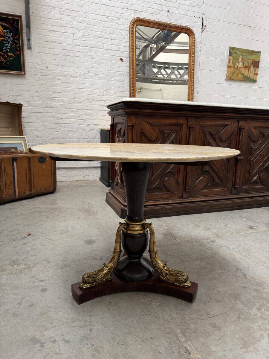 Table en laiton et onyx années 50