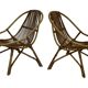 Ensemble vintage de 4 fauteuils club en rotin Rohe Noordwolde 1960