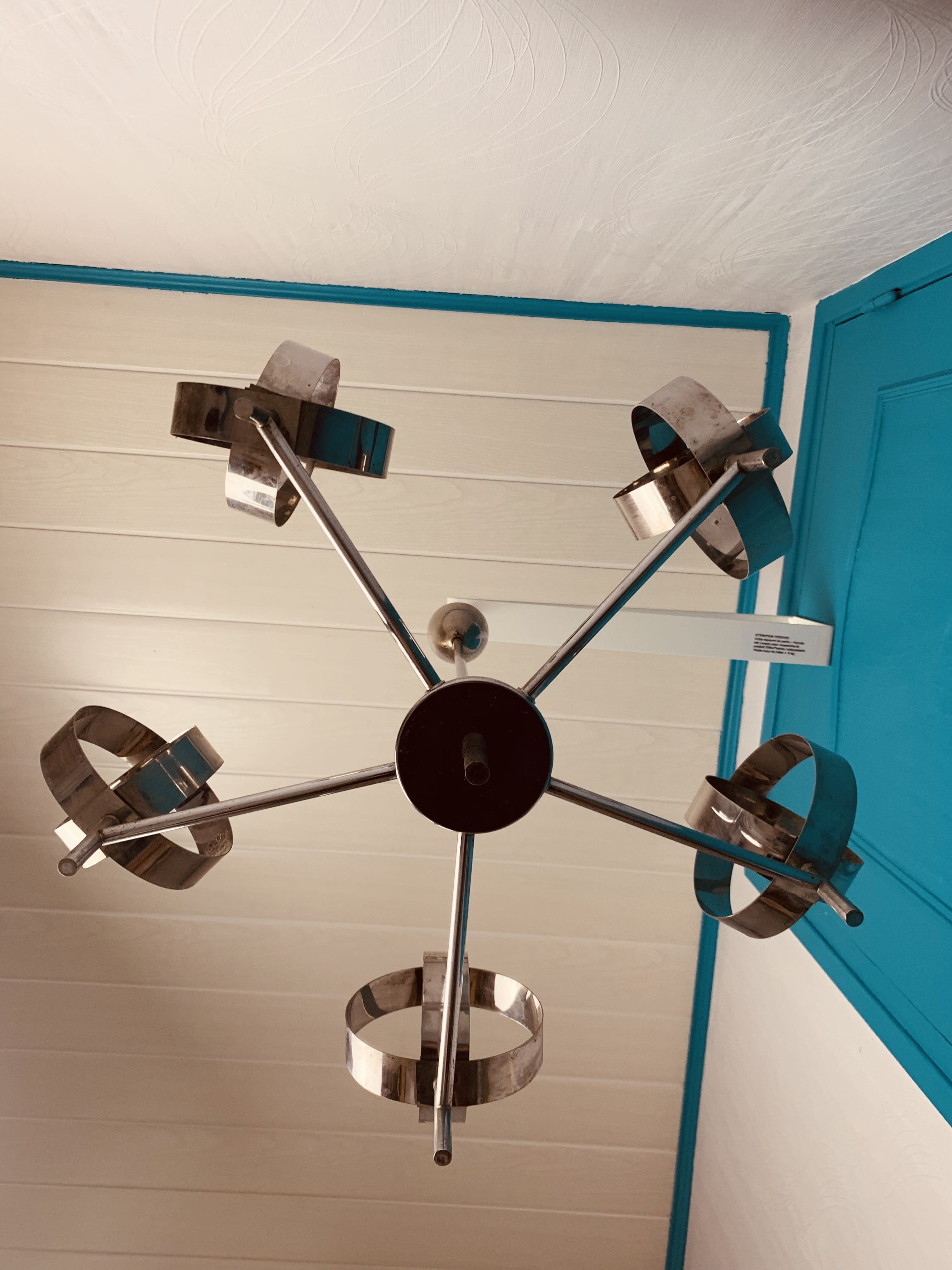 Chrome chandelier 5 spheres