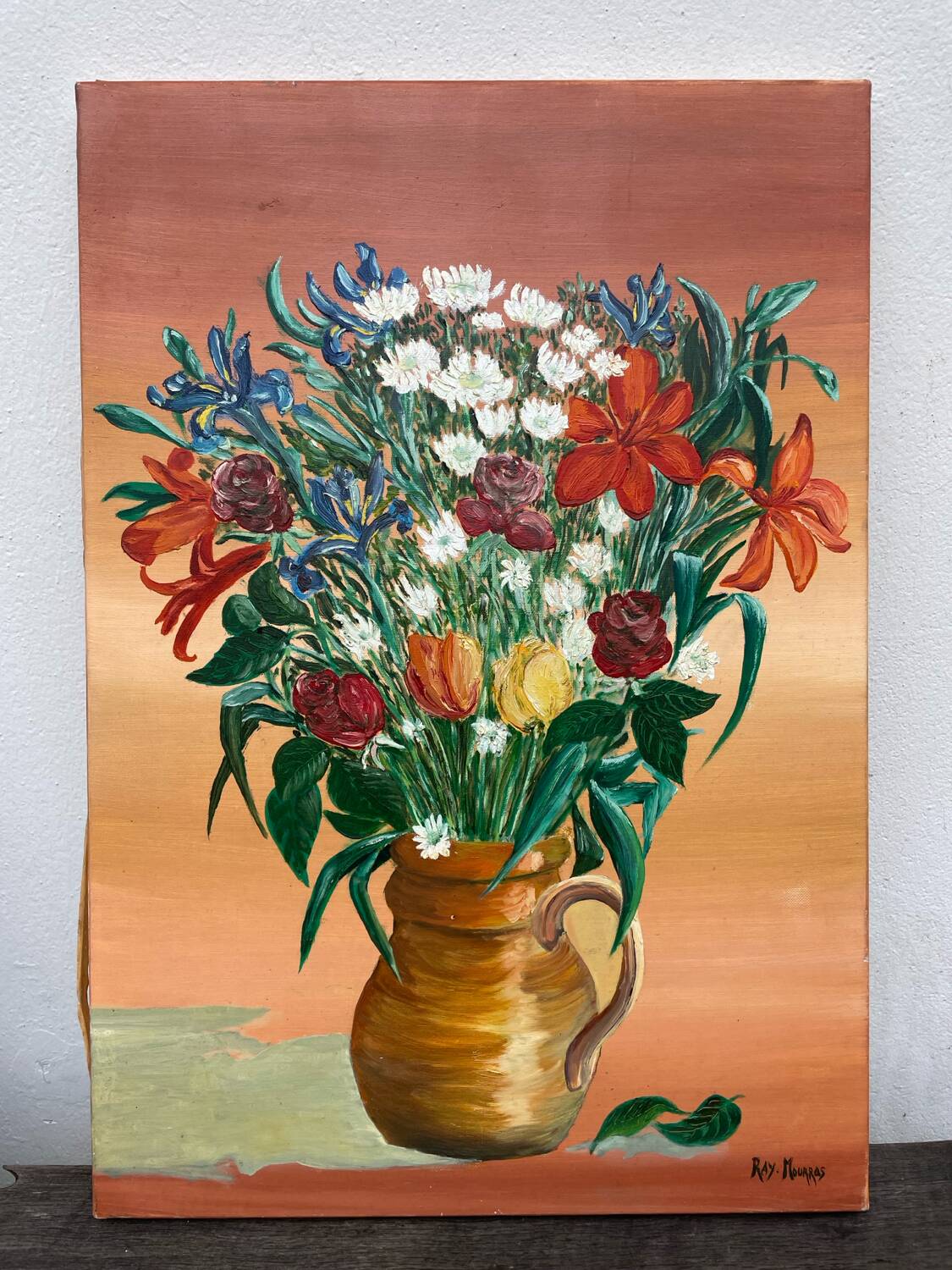Painting of a bouquet / oil painting on canvas