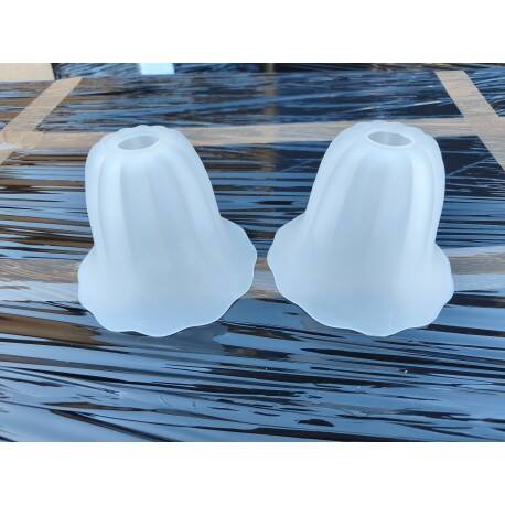 Pair of antique opaline glass tulips