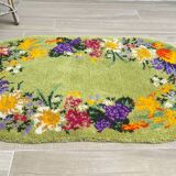 Oval rug from the 70s in pure wool 144x88cm