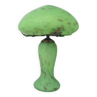 Lampe champignon art déco pâte de verre