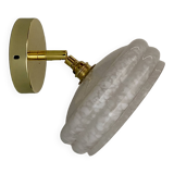 Vintage white CLichy glass lampshade wall light