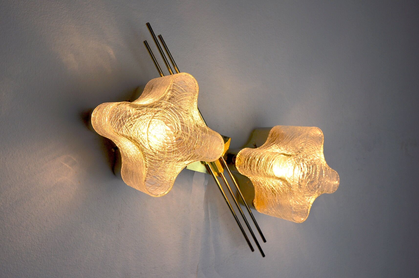 Applique maison Sciolari 2 feux Murano Italie 1970