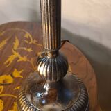 Pair of bedside lamps in patinated and varnished metal 47x20