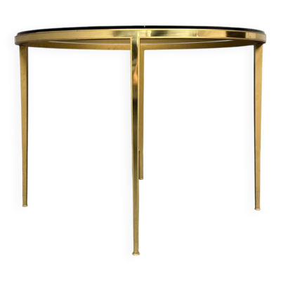 Table basse Hollywood Regency en laiton et verre par Vereinigte Werkstätten, Allemagne, années 1960.