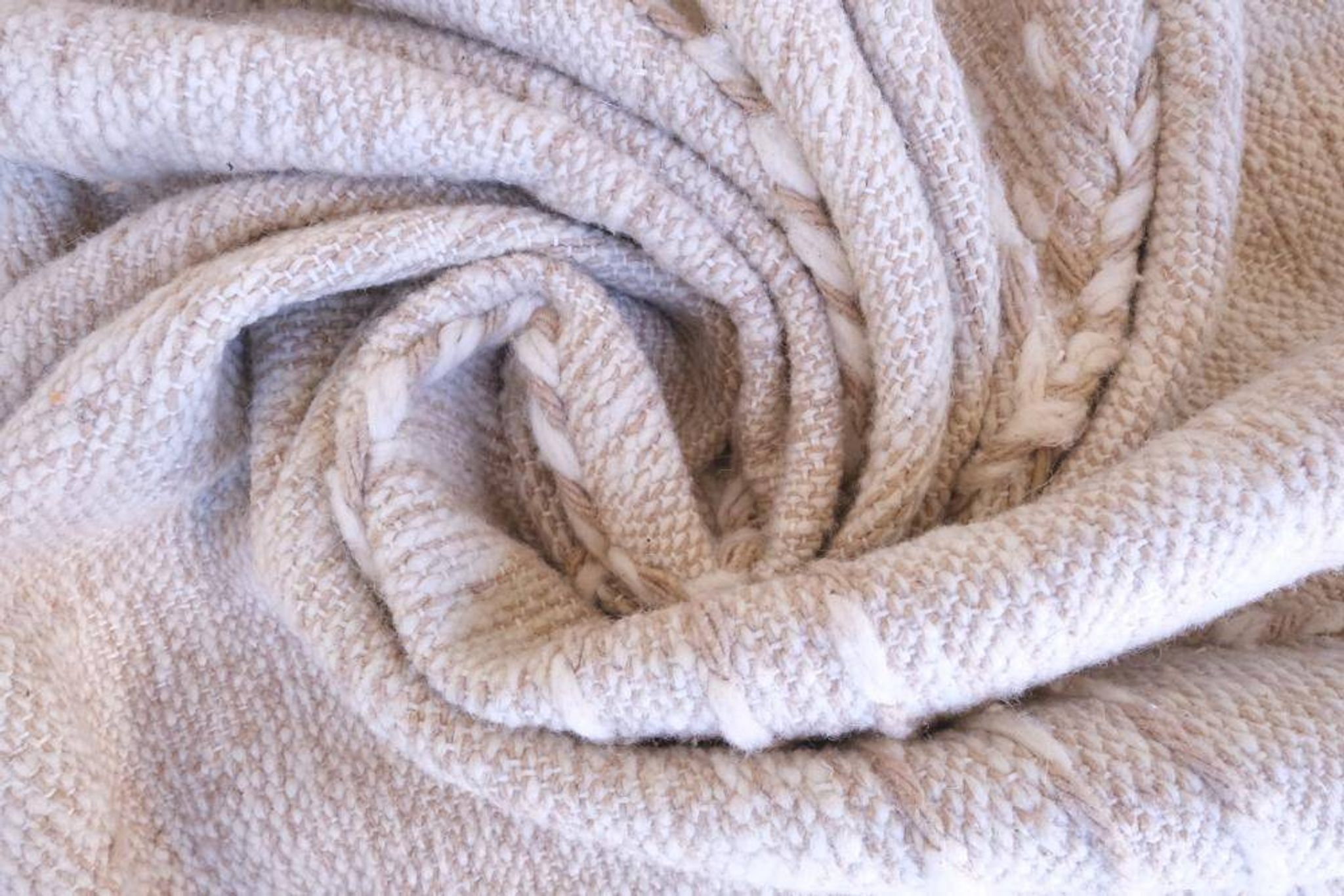 Tapis Kilim Zanafi Beige - 307 x 182 cm