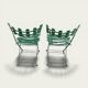 Pair of original patinated folding Parisian bistro chairs.
